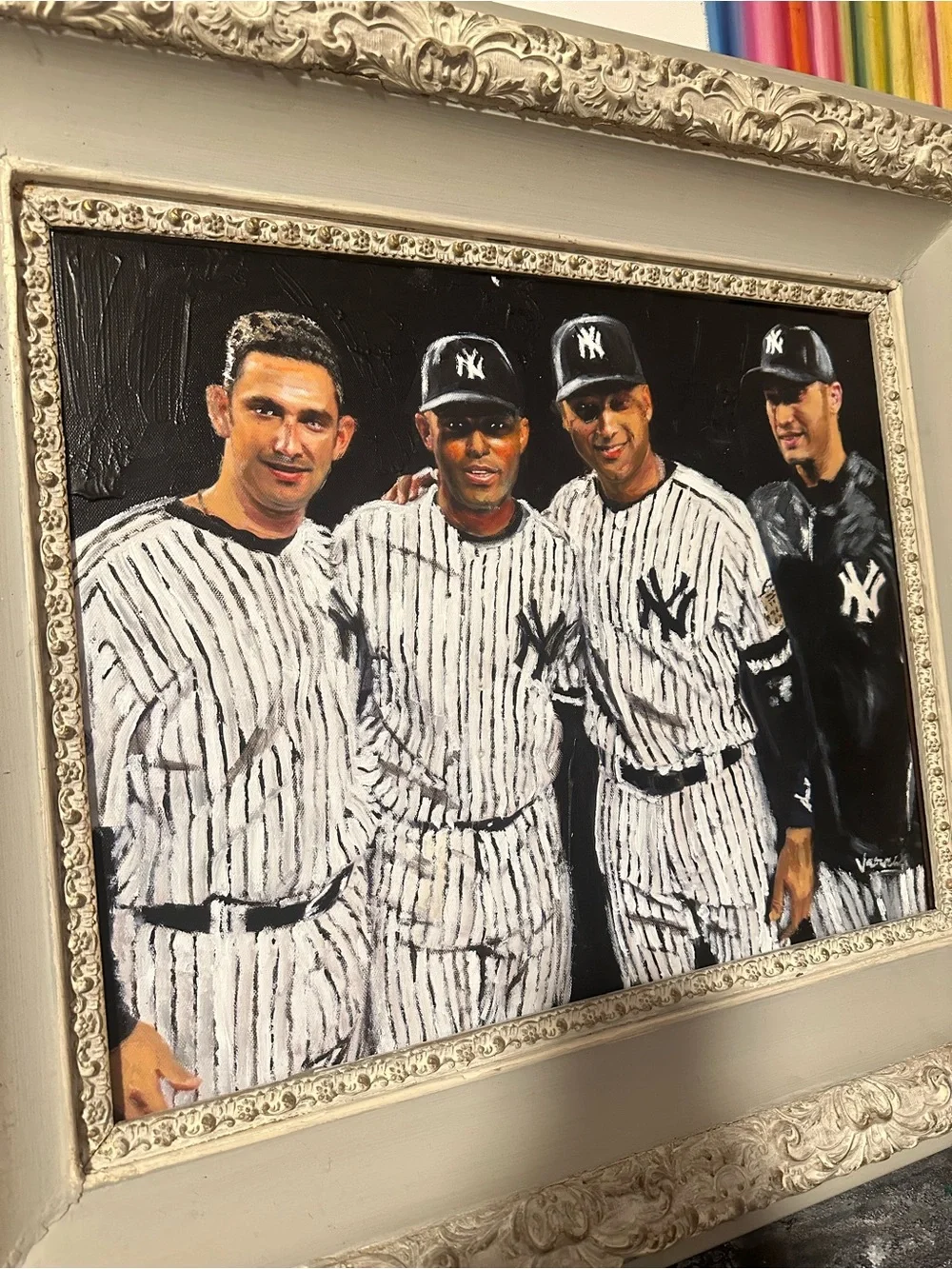 Core 4 Jorge posada Derek Jeter Andy and Mariano Rivera painting no frame 16x20